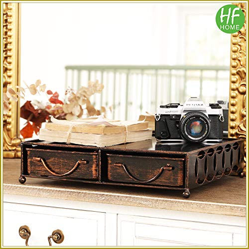 Coffee Pod Holder With 2Pcs Multifunctional Storage Drawer Organizer For Tea Bags, K-Cup Pods, Nespresso, Dolce Gusto, Cbtl, Verismo For Holding 60 Coffee Pods-Retro Brushed Bronze #TOP2