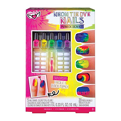 Fashion Angels DIY Tie Dye Nails Kit 12440 Design Your Own Press on Nails, Multicolor