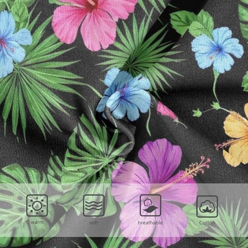 Girls' Underwear, Colorful Hibiscus Flowers Tropical Toddler Girl Briefs, Cotton Girls Underwear, 2T–8 Years3