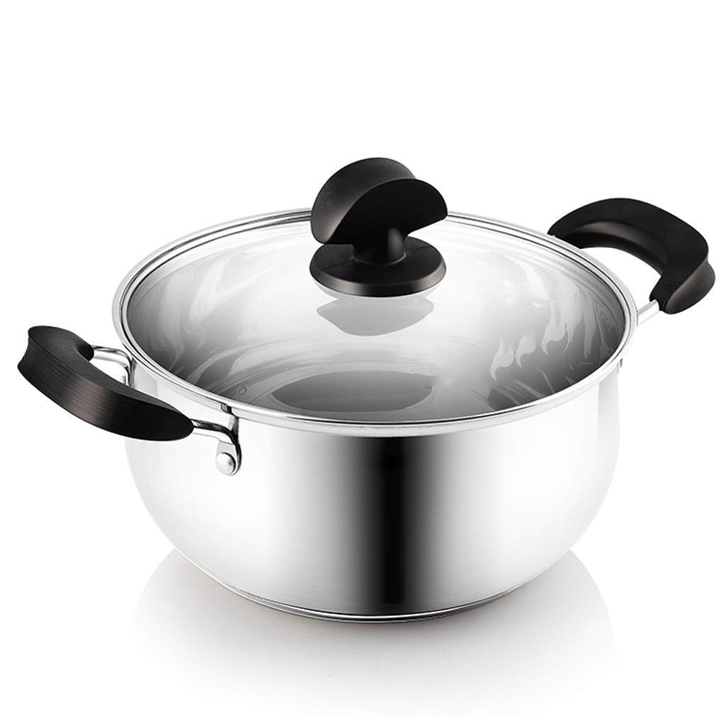 Stockpot 304 Sopa de Acero Inoxidable Olla de Gas para Gas de Gas de inducción de inducción Bota de Oreja Caliente Martillo de Orejas Desayuno freír sartén