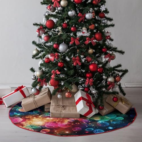 Tapete para árbol de Navidad de tacto suave con estampado elegante de estrellas 8