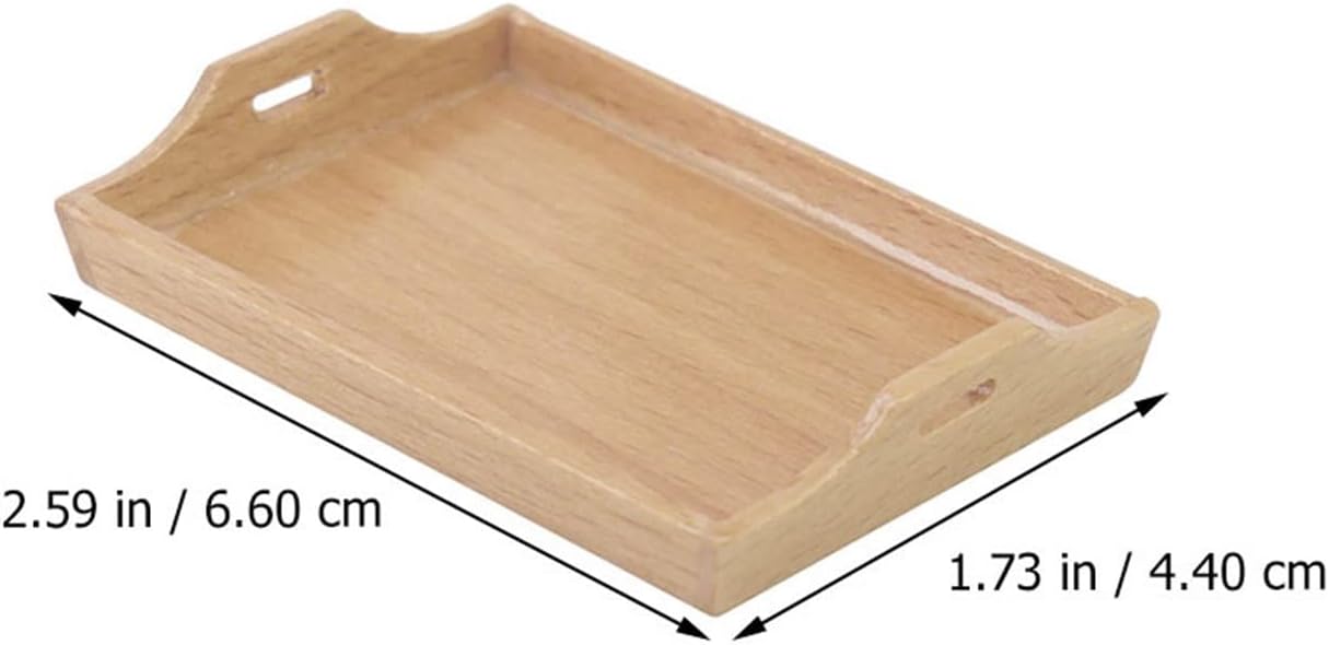 Bed Table Tray Toy Mini Tray Ornament Tableware Eating Kitchen Dinner On Rectangular Toy Food Trays