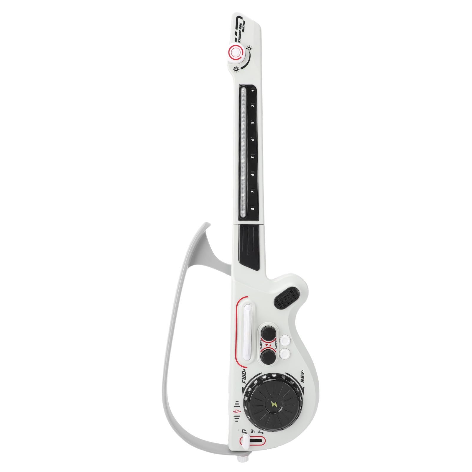 PUSOKEI Giocattolo per Chitarra Bluetooth per Bambini | Strumento Musicale Elettrico Pieghevole Senza Corde per Bambini (WHITE)