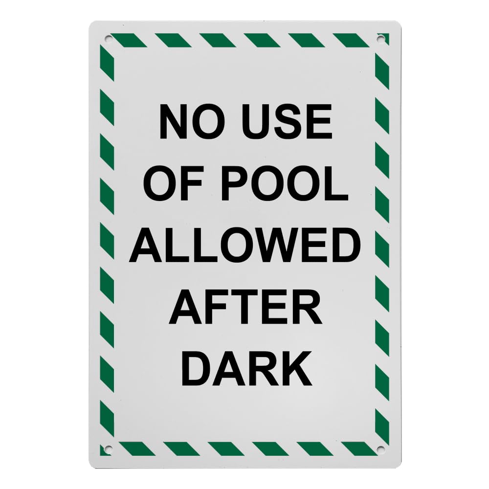 No Use Of Pool Allowed After Dark Sign, 8.5 x 11 in