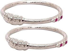 pooja jewellery Pure Silver Bangles for Baby Girl and Boy - Pack of 2 Silver Bracelet Pair for Kids age kid 0 to 2 years old.