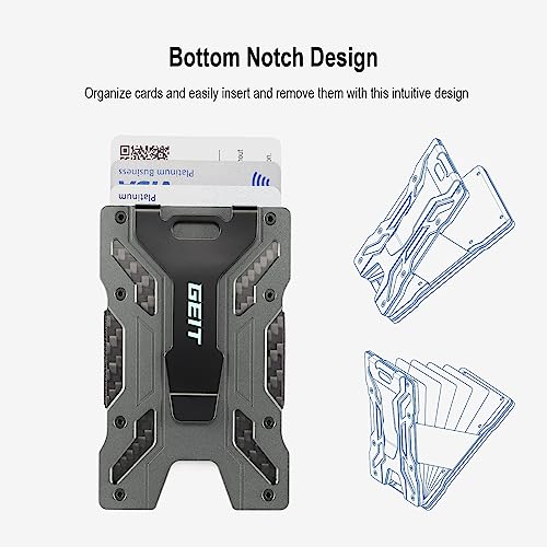 GEIT Minimalist Wallet for Men, Slim Aluminum Metal Mens Wallet with Magnetic ID Card Holder, RFID Blocking Credit Card Wallet with Money Clip4