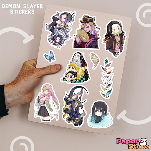 Image of Paper9store Pack of 85+ Demin Slay Stickers for Laptop, Phone Case, Guitar, Bike, Pc, Scrapbook etc. Waterproof Glossy Laminated Residue Free Anime Stickers