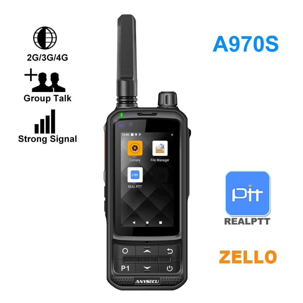 ANYSECU LTE 4G POC PTT Network Radio Dual Sim Card WiFi Radio Unlocked GSM Compatible with Zello Real PTT