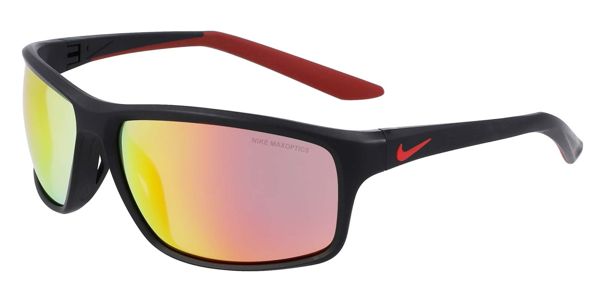 Nike ADRENALINE 22 M DV2155 NKDV2155 010 matte black red mirro Sunglasses Unisex Acetate, Standard, 15