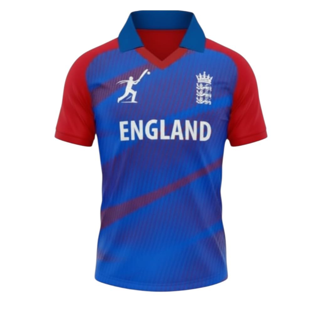 LTG PRO Cricket T-Shirt Jersey Top Men Women Unisex Short & Long Sleeve Sports Shirt Australia India Pakistan England Sri Lanka (UK, Alpha, S, Regular, Regular, England Red Short Sleeve)