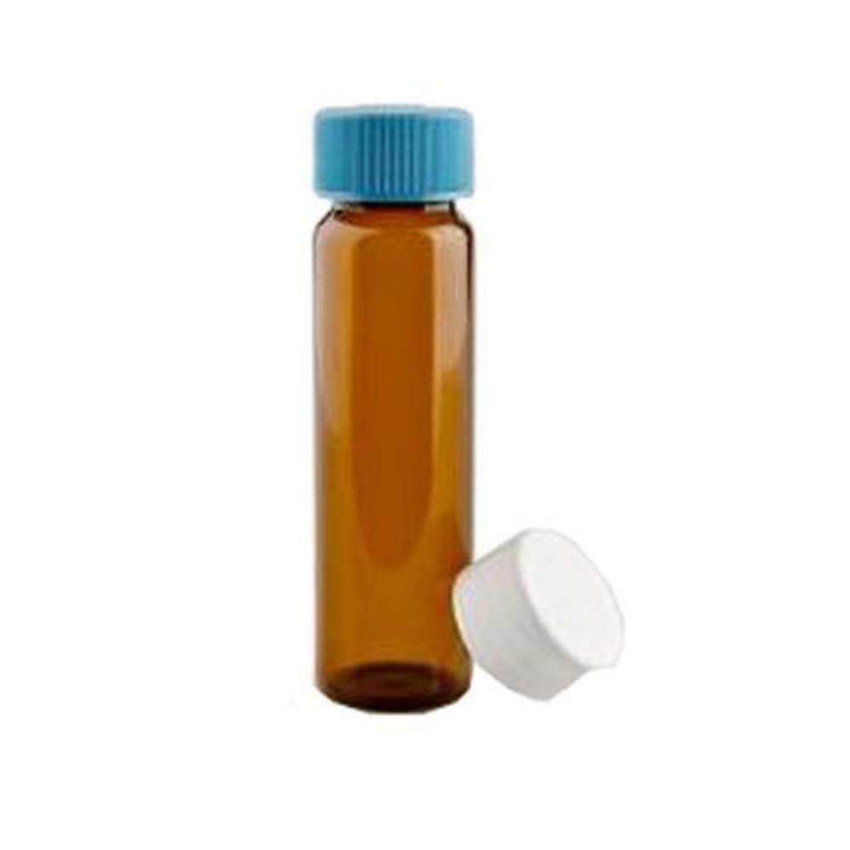V1545A-TFE Screw Thread Vial with PTFE Lined Polypropylene Cap, Amber, 4 mL, 45" x 15" (Pack of 144)