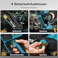 Mini Akku Kettensäge 8 Zoll, Einhand Astsäge mit 2 x 4000 mAh Akku – Ansicht 8