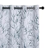 MYSKY HOME Curtains 84 inches Long for Living Room Tree Branch Pattern Curtain for Dining Room Patio Window Thermal Insulated Curtains Home Decoration Grommet Drapes, Navy Blue, 2 Panels