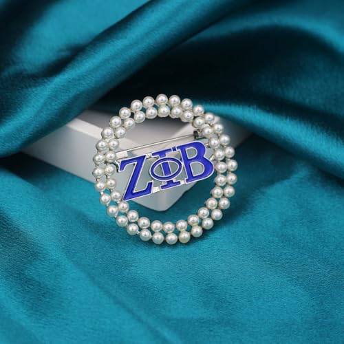 Image of Pearl ZPB Brooch Pin for Women 1920 ZPB Gift Greek Sorority Gifts for Finer Women Paraphernalia Jewelry Sisterhood Gift for Soror