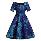 Conception simple: tissu doux et très plat, pas de rétrécissement après lavage; Couvrir l'imperfection de la cuisse, mélange parfaitement avec la taille, cacher le ventre, confortable et en forme; Swing plissé Flare jupe, courbé Hemline, ceinture, manches courtes, col carré