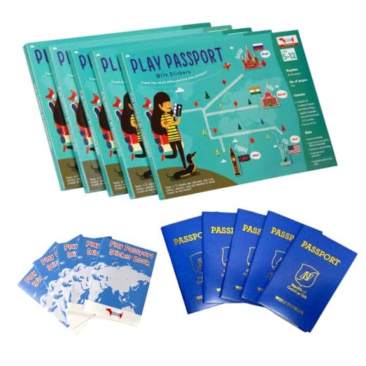CocoMoco Kids Return Gift Combo Pack for Kids Birthday - 5 Pieces of Play Passport Activity Kit with Flags, Monuments, Capitals, Languages STEM Educational Toy (Multiple) (Pack of 5)