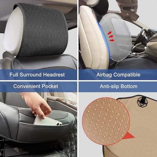 BEITK 1 Pack Black Ventilated Cooling Mesh Car Seat Covers — view 5