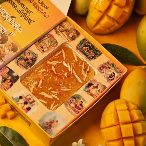 Image of Fulva Kerala Nostalgic Box Authentic Mango Halwa 200g with Real Mango & Badam | Made with Pure Ghee | No Maida, No Palm Oil, No Added Preservatives | Vegetarian Sweet Gift Box