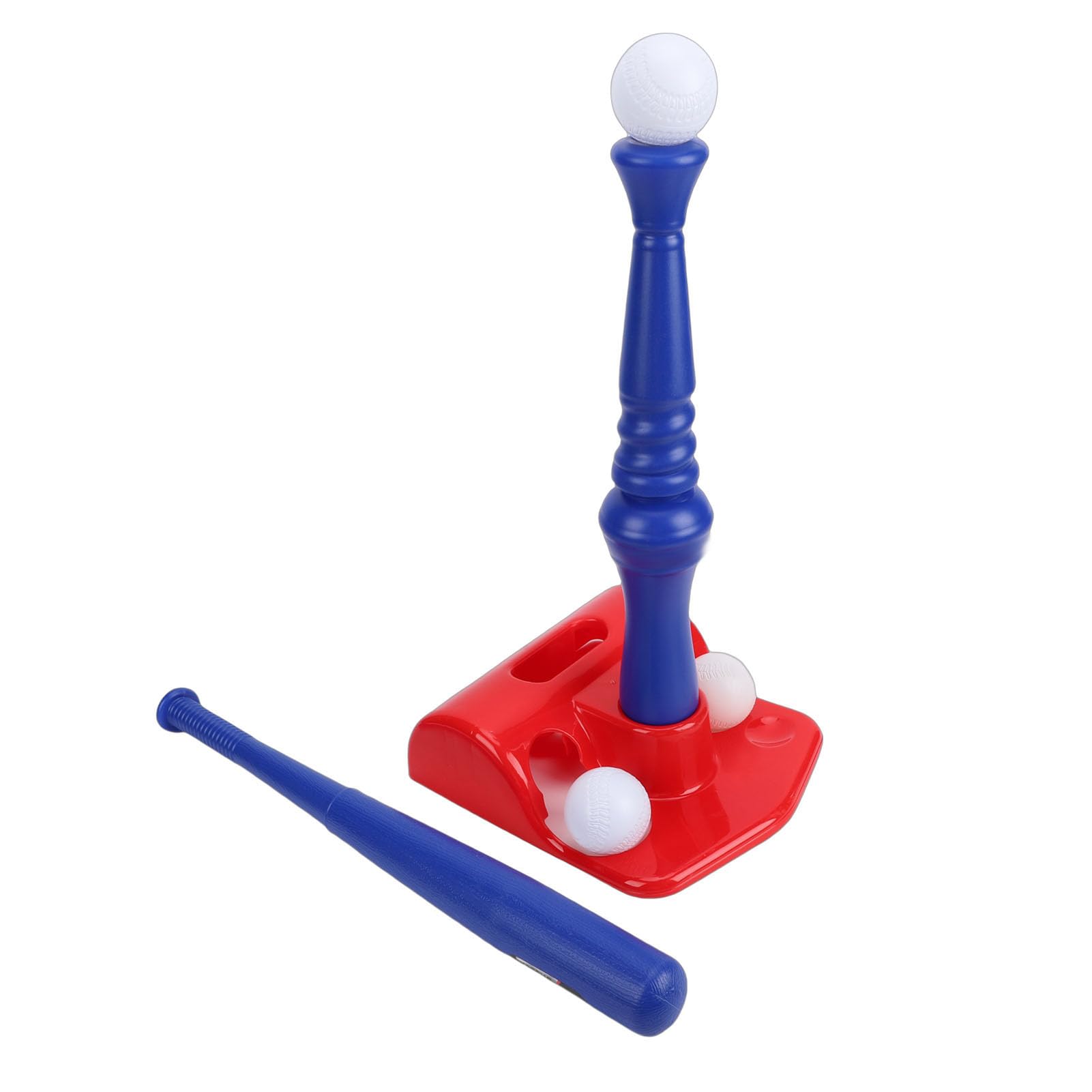 Asixxsix Ensemble de Tee-Ball pour Enfants, Ensemble D'entraînement de Baseball en Plastique de Conception Ergonomique pour Les Tout-Petits Garçons Filles, avec Hauteur Réglable