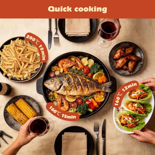 Miniatura 7 de Aigostar Owen - Freidora Aire De 12 Litros De Capacidad, Horno De Aire Multifunción, 1700 W, Pantalla Led Táctil, 8 Modos Predeterminados, Incluye 7 Accesorios, Sistema Giratorio, Libre De Bpa