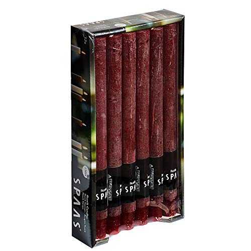 Bougies de ménage Spaas rustiques couleur rouge vin, l'élégance d'une cire de 8h