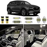 HUOKEDS 9pcs White CX-5 Interior LED Lights Kits for 2013 2014 2015 2016 2017 2018 2019 2020 2021 2022 Mazda CX-5 6000K Super Bright White Interior LED Bulbs Package + Installation Tool