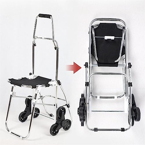 QZQJUILU Einkaufstrolley Einkaufswagen, Tragbarer Treppensteigerwagen, Faltbarer Einkaufswagen, Abnehmbarer Einkaufstasche Mit Rädern, Treppensteiger-Einkaufswagen – Bild 5