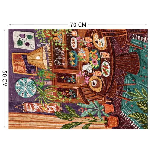 TangComplete - Cozy Dinner Puzzles for Adults 1000 Pieces, Puzzles with Letters on Back, Impossible Hard Difficult Challenging, Precise Interlocking Pieces, Home Wall Decoration & Ideal Gift - Image 2