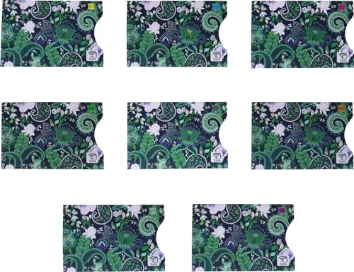 Set of 8 RFID Blocking Sleeve | Credit Card Sleeves Anti RFID Identity Theft Protection Card Protector Holder Slim Design Fit Wallet/Purse(Paisley)2
