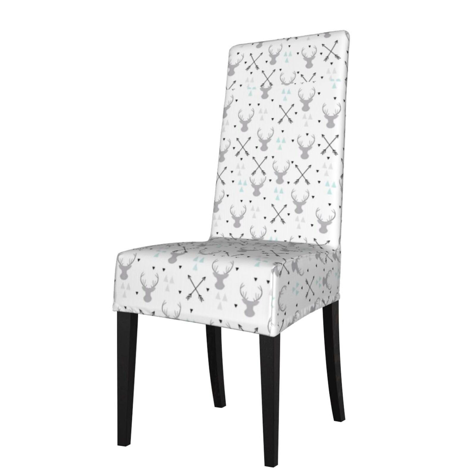 YYHWHJDE Hunting Arrows Triangles Deer Prints Dining Chair Throw Covers – Stretchy & Wrinkle-Resistant Protector for Most Kitchen Chairs – Quick Refresh for Old Furniture