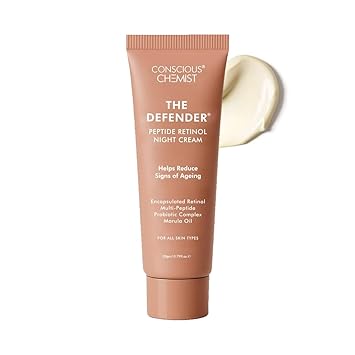 Conscious Chemist® 0.2% Retinol Moisturizer Cream | 20g | Pro-Collagen Night Cream, For Men & Women, Multi peptide Anti aging Face cream, Reduces Fine lines, Neck lines & Wrinkles, All Skin Types - The Defender