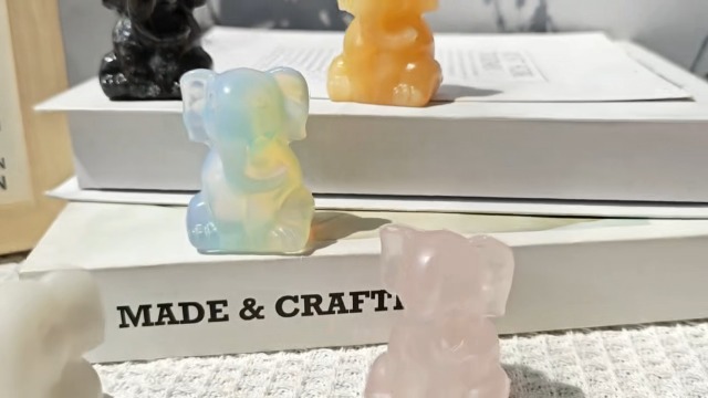 Elefante de Cristal Negro Decorativo de 2 Pulgadas miniatura 7