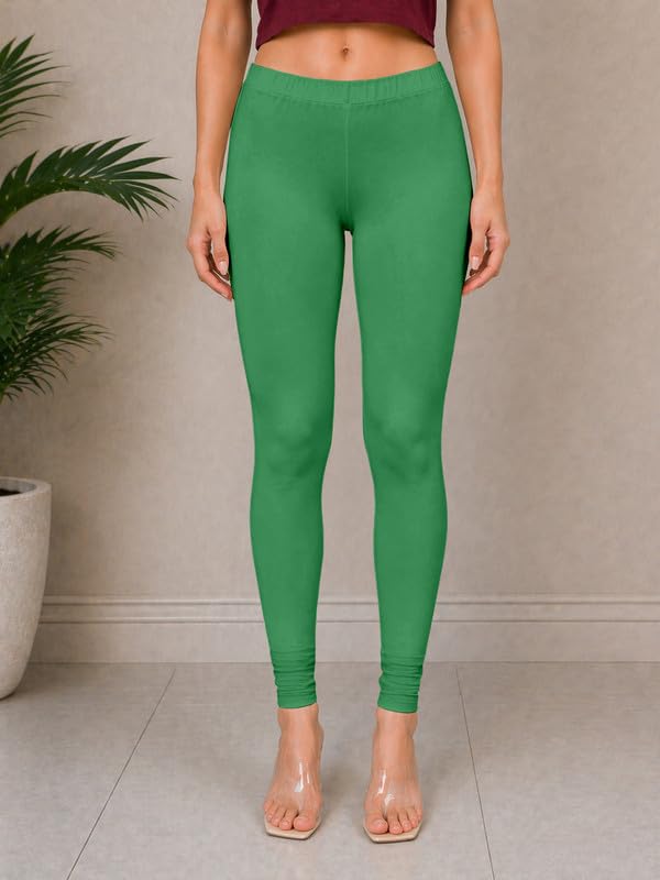 Image of TRENDMALLS Women's Microfiber Elastane Stretch Soft Churidar Length Leggings with Ultrasoft Waistband
