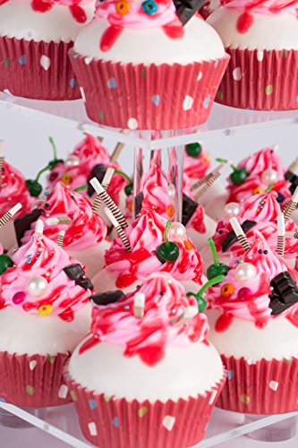 Cupcake Stand,5 Tier Large Cupcake Holder, Square Cupcake Tower Tree, Clear Cake Stand, Dessert Pastry Display Stand For Wedding, Party, Birthday #TOP5