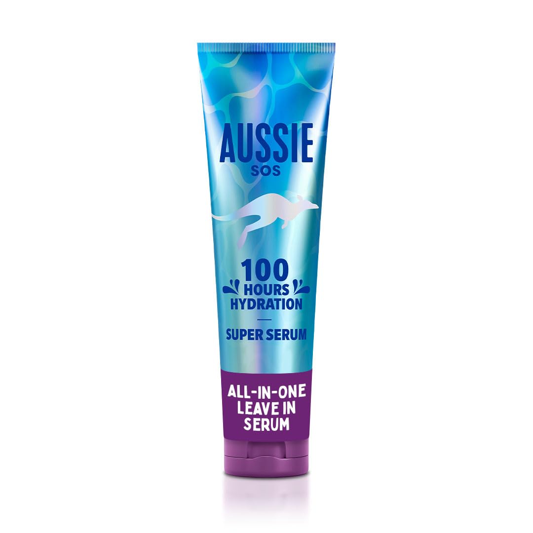 AussieSuper Serum Leave In Conditioner Hair Serum Treatment, For Dry, Damaged Hair. 100 Hours of Hydration, Smooth, Soften, Detangle, Prevent Split Ends and Boost Shine, 160ml