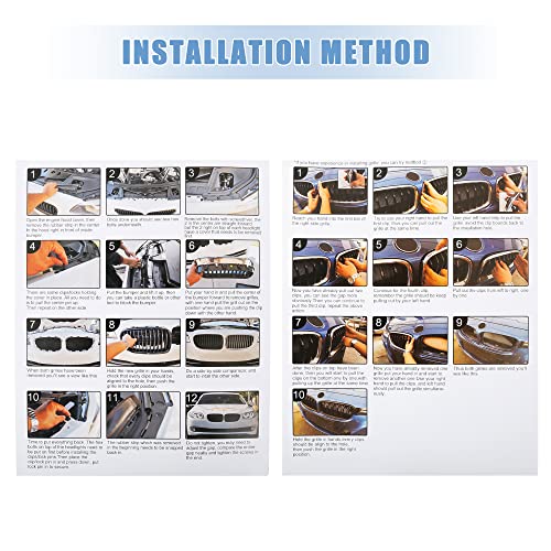 Uxcell Matte Black Front Kidney Sport Grilles Grill For Bmw E60 E61 5 Serie M5 525I 525Xi 528I 530I 530Xi 2003 2004 2005 2006 2007 2008 2009 2Pcs #TOP7