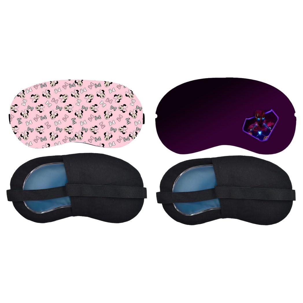 Aoxeria Pink Unicorn and Butterfly Pattern & Dark Purple Sleeping Mask Combo, Soft Comfortable Light-Blocking Eye Cover for Women, Men & Kids, Reusable Blindfold for Night Sleep (Pack of 2)-image-18