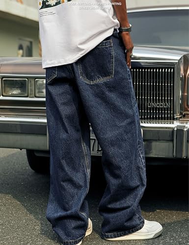 Y2k Baggy Jeans for Men Hip Hop Vintage Demin Pants Harajuku Plain Skater Jeans Loose Fit Dance Skateboard Pants3