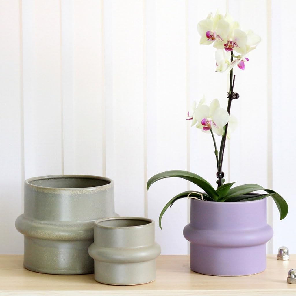 GUERNSEY Planters Modern Style Exquisite Ornate Ceramic Planter Suitable for All Indoor Plants, Herbs, Flowers and Nurseries, Multi-Purpose Nursery Pots (Color : A)