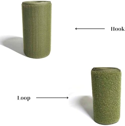 Miniatura 3 de Cinta de velcro para coser, color verde oliva, de 4 pulgadas de ancho, no adhesiva, tela de nailon, juego de cierres de cinta de velcro para bolsas