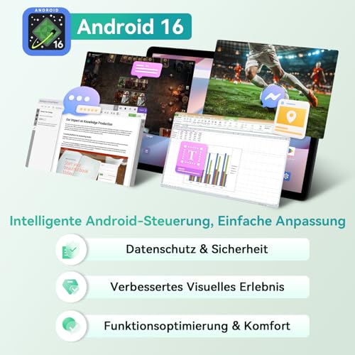 KINGRID Android 16 Tablet 11 Zoll mit Tastatur, 24GB RAM+128GB ROM/2TB TF – Ansicht 2