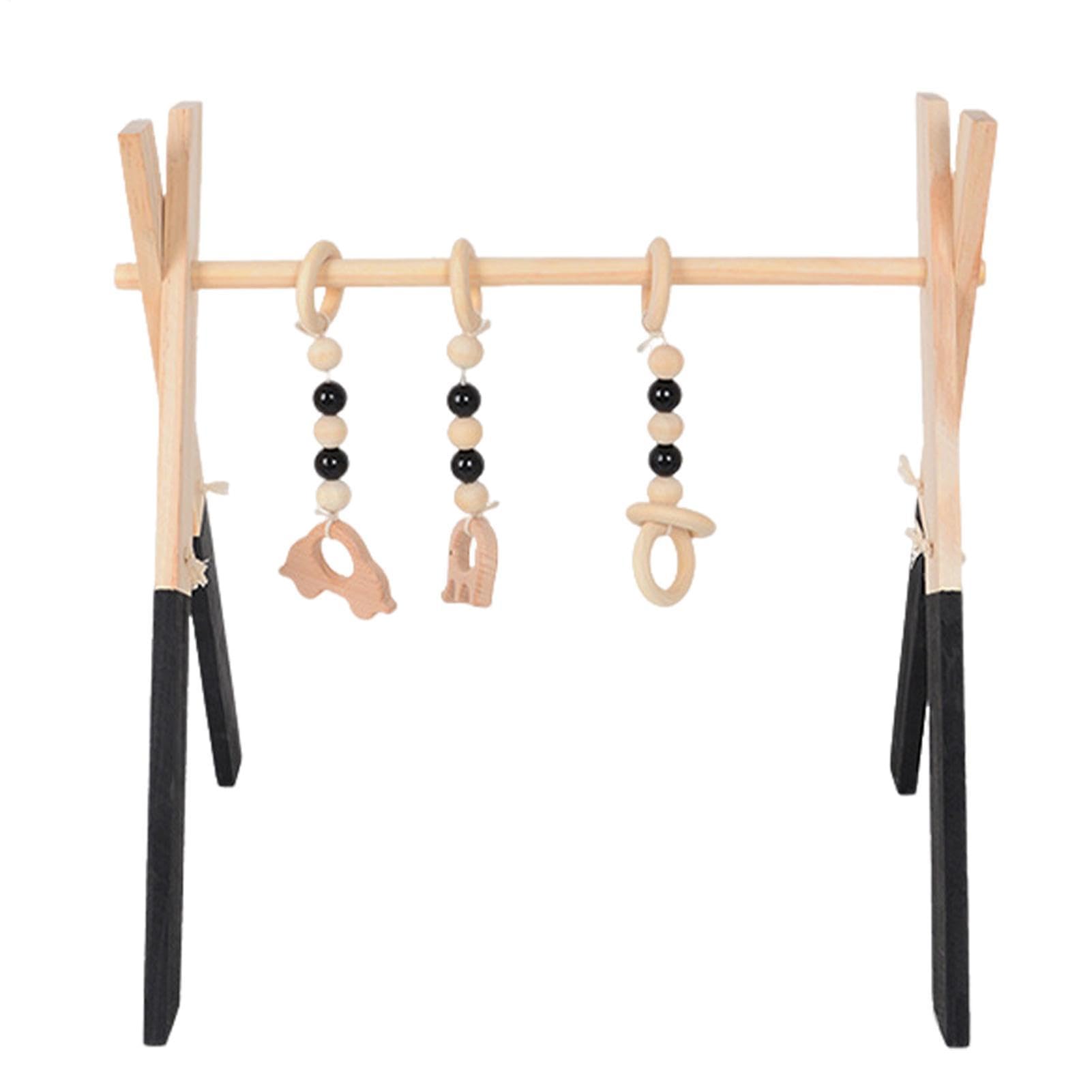 Gimnasio de actividades para niños pequeños, Manualidades con marco de madera, juguete de gimnasio para bebés, Juguetes de desarrollo temprano para guardería, sala de recién nacidos, sala de estar, ce