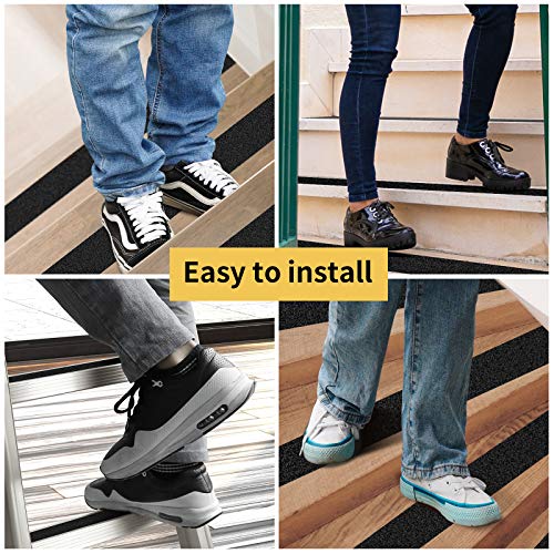 Amazing Works Grip Tape - Heavy Duty Non Skid Tape High Traction 80 Grit Non Slip for Stairs Outdoor/Indoor, Waterproof Stairs Non Skid Treads, Durable Triple Layer Adhesive 2 Inch x 20 Ft - Black