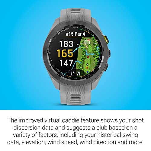Garmin Approach® S70, Premium GPS Golf Smartwatch, 42mm, Powder Gray - image 4