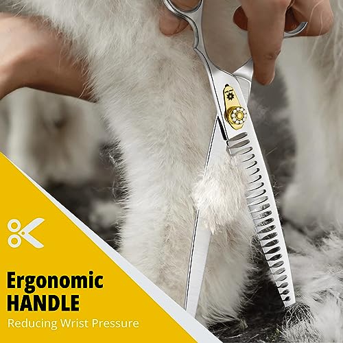 Dream Reach Thinning Scissors 8 Inch Dog Scissors with Ergonomic Handle, 440C Stainless Steel Fur Scissors, 75% Thinning Rate - Image 3
