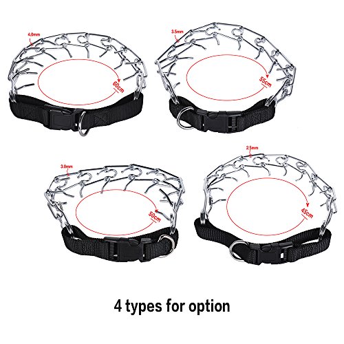 Festnight Dog Prong Collar Pets Training Pinch Engrenagem de aço inoxidável com comprimento ajustáve