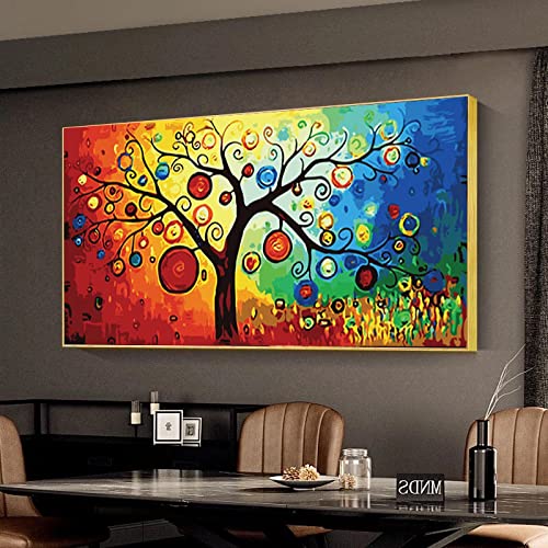 Arbre de vie argent peinture scandinave pour illuminer votre salon