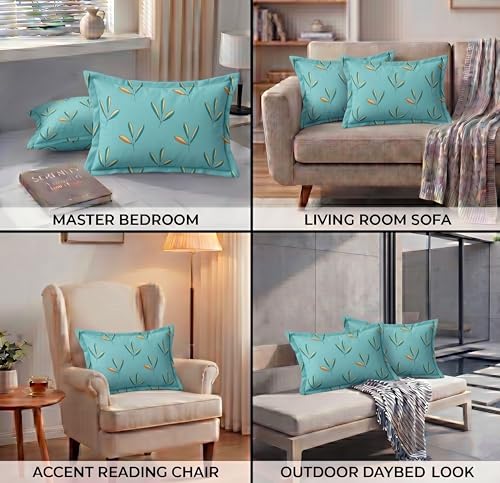 Image of VAS COLLECTIONS Cotton Pillow Cover Set of 2 (17x27 Inches) | Ultra Soft Breathable Pillow Cases for Bed | Skin Friendly, Fade Resistant & Comfortable Pillow Covers for Bedroom Decor (Light Green)