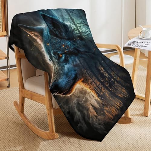 Couvre-lit loup 3D d'exception en flannel haut de gamme 130×180cm - 8