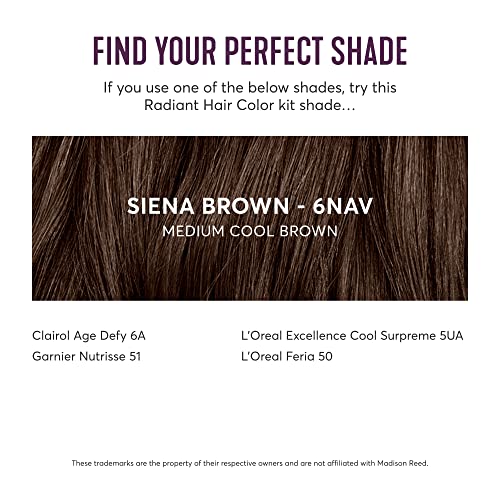 Madison Reed Radiant Hair Color Kit, Medium Smoky Brown For 100% Gray Coverage, Ammonia-Free, 6Nav Siena Brown, Permanent Hair Dye, Pack Of 1 #TOP5